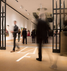 Attendees entering the Pennsylvania Academy of Fine Arts in Philadelphia