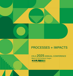 TEXT: "Processes + Impacts | CELA 2025 Annual Conference"
