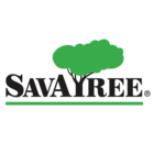 Logo with the word 'SavATree' in bold black letters with a green tree graphic integrated into the letter 'T'. A green horizontal line runs underneath the text.